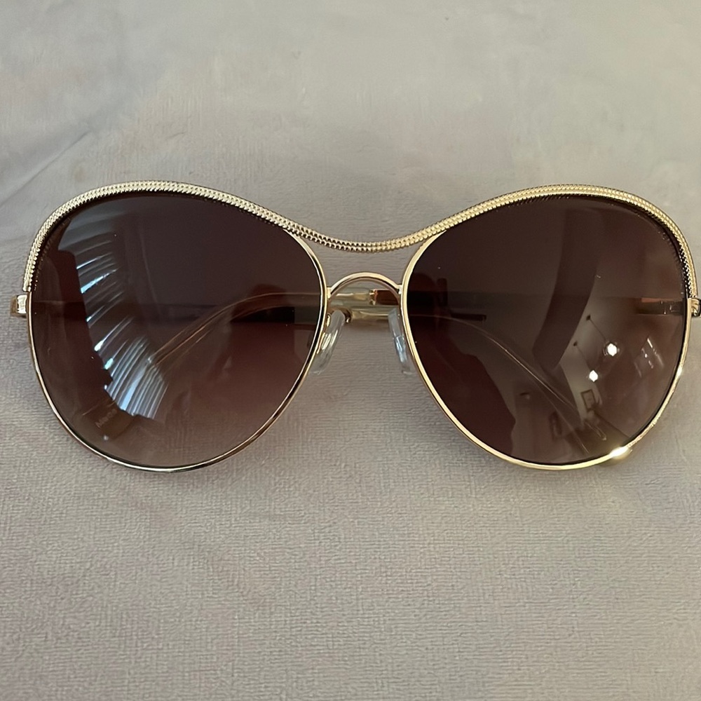 Rose Gold Brown Oversized Sunglasses